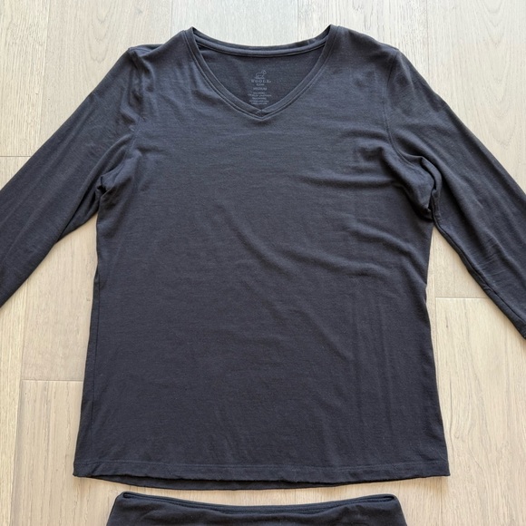 Woolx Elena Vneck Wool Top French Roast Brown- Medium- NEW - Picture 1 of 3